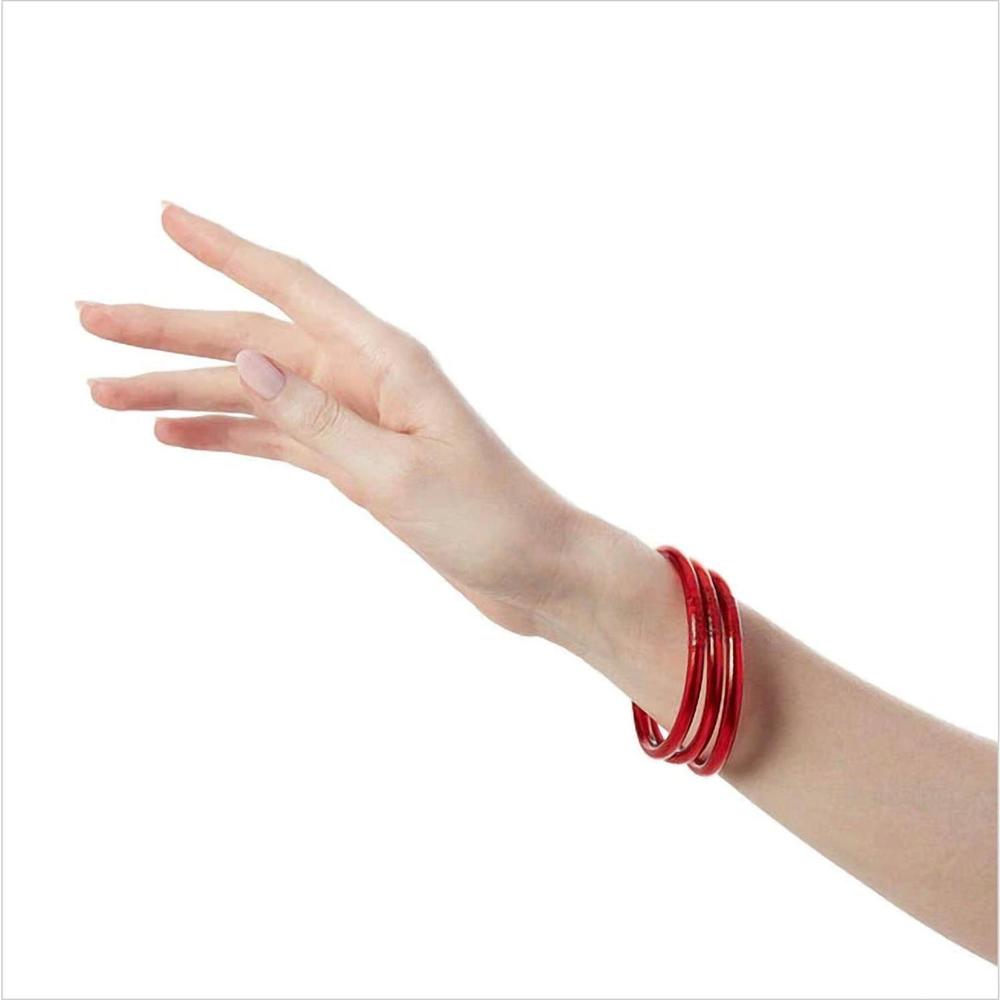 NEW BUDHAGIRL crimson all weather bangles in red - Picture 3 of 3